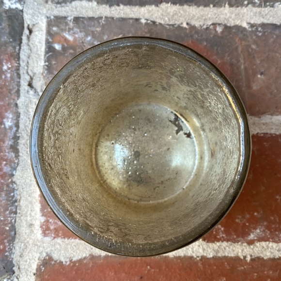 Crate & Barrel Bubbled Silver Glass Votive Candle Holders Set of 2 - Picture 16 of 16